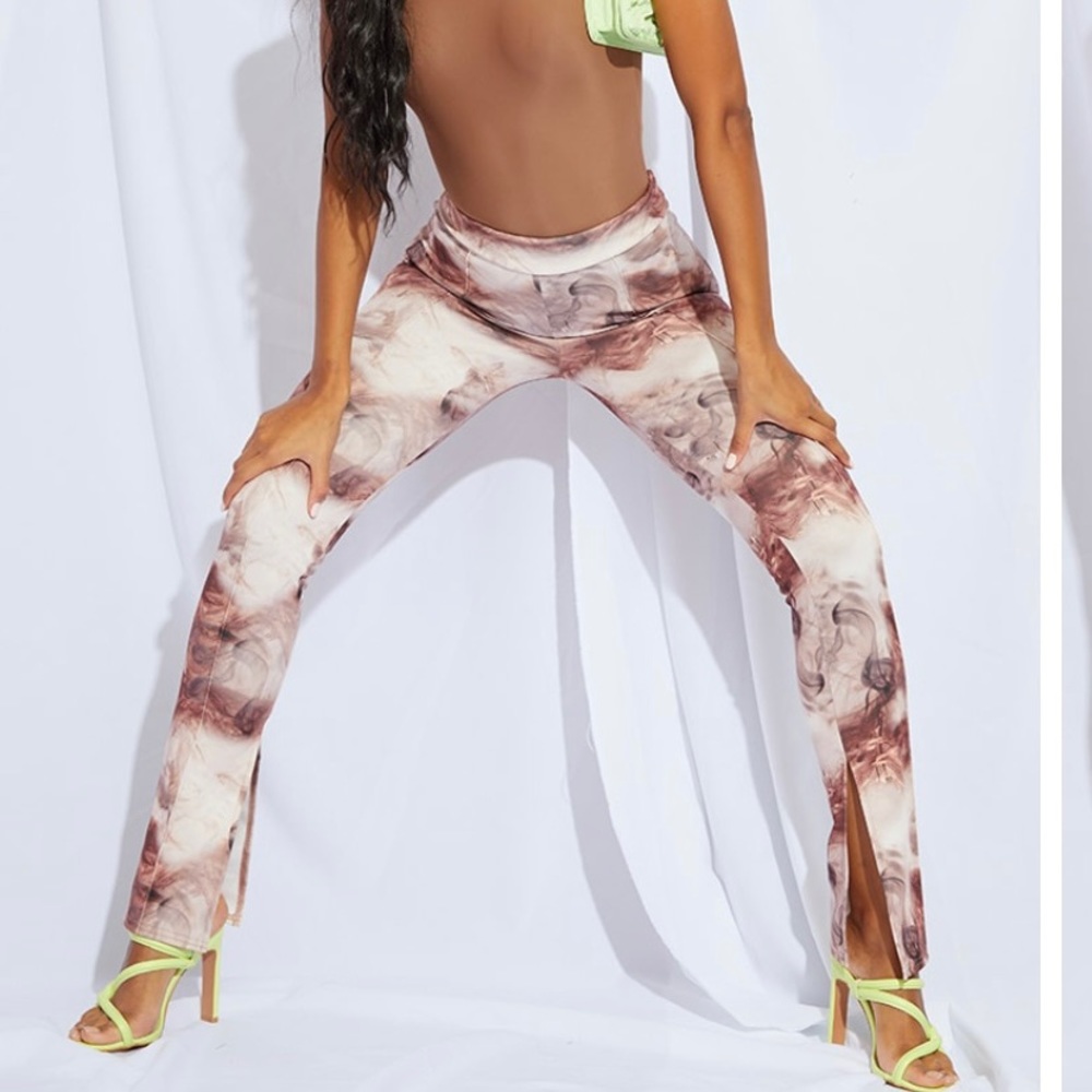 Split Hem Detail Skinny Pants